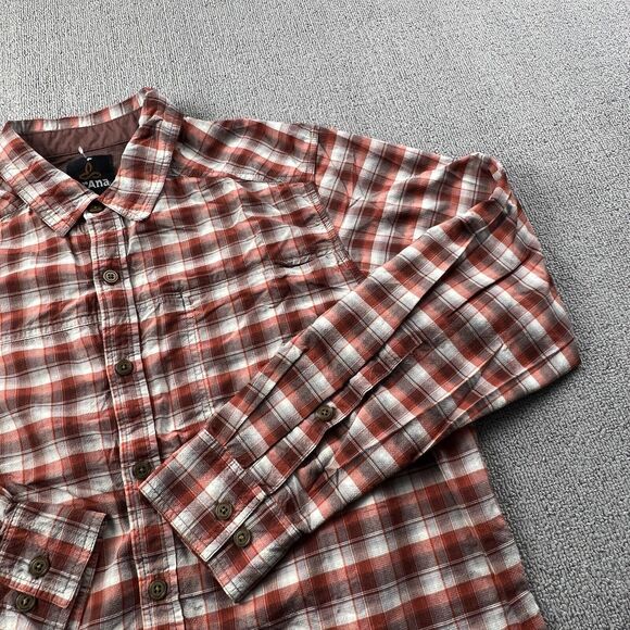 PrAna Shirt Adult Medium Check Button Up Long Sleeve Outdoor Casual Men's - Picture 4 of 14